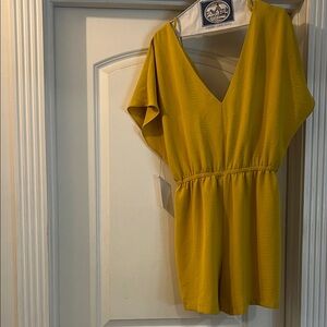 Emma & Michele Mustard V-Neck Romper